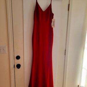 Burgundy Stretch Maxi Bridesmaid Dress